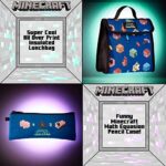 Minecraft Zaino Scuola Con Astuccio Scuola Borraccia E Porta Merenda Minecraft Set 4 Pezzi Per Bambini 0 3
