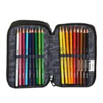 Astuccio 3 Scomparti Invicta Eco Material Streak Nero Completo Di Matite Penne Pennarelli 0 3