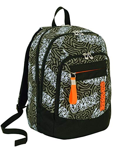 Zaino Scuola Advanced Seven Totem Verde Militare 30 Lt Supporto Usb Inserti Rifrangenti 0