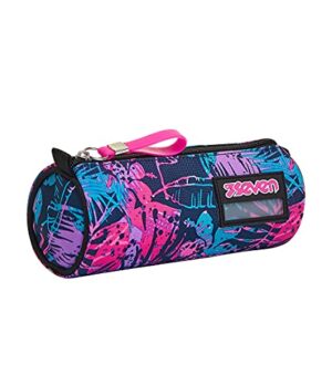 Seven Portapenne Tropical Fleur Blu Bustina Scuola Elementare Medie E Superiori 0