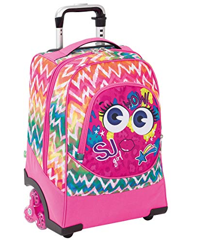 Sj Gang Trolley 3 Ruote Face Girl Scuola Bambini Unisex Rosa Pink Taglia Unica 0
