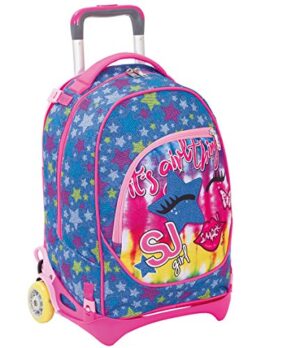 Sj Gang Trolley Scuola Jack Girl Zaino Sganciabile Dal Bambini Unisex Rosa Pink Taglia Unica 0