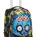 Zaino Trolley 3 Wheels Sj Gang Face Boy Fondo Rinforzato Sistema Antiurto Crossover System 0 0