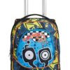 Zaino Trolley 3 Wheels Sj Gang Face Boy Fondo Rinforzato Sistema Antiurto Crossover System 0